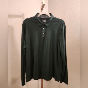 Untuckit Men’s Damaschino Shirt Placket Regular Fit L/S Polo size Large